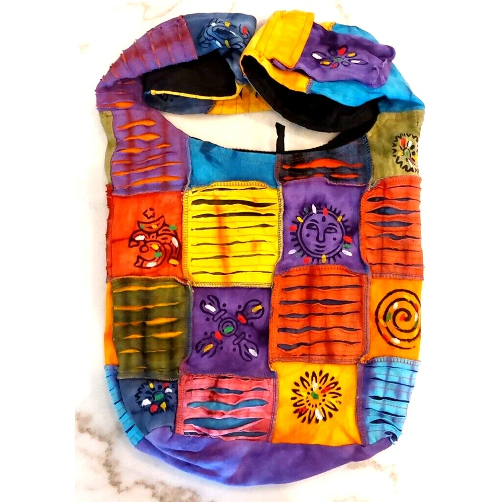 Rising Woman‎ Tie-Dye Patchwork Beach Tote Bag